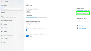 How to change a mouse cursor in Windows 10 - additional mouse options