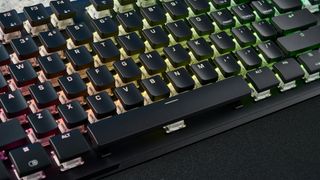 A black Turtle Beach Vulcan II TKL Pro wired gaming keyboard with Hall Effect magnetic switches