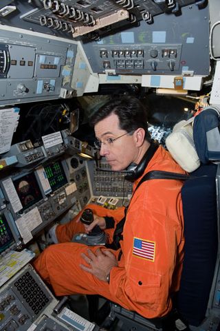 Stephen Colbert Trains at NASA