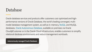 Website screenshot for Oracle Database