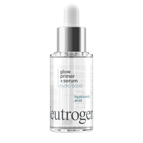 Neutrogena Hydro Boost Glow Booster Primer &amp;amp; Serum, Hydrating &amp;amp; Moisturizing Face Serum-To-Primer Hybrid, Infused With Purified Hyaluronic Acid &amp;amp; Designed to Instantly Hydrate, 1.0 Fl. Oz