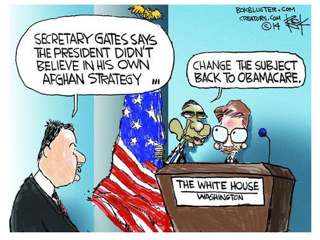 Obama cartoon Robert Gates Obamacare