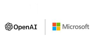 Microsoft and OpenAI logos on white background