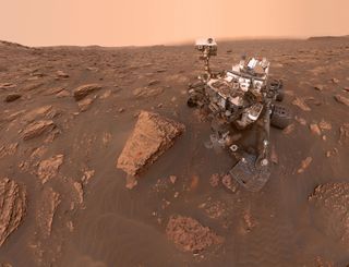 NASA's Mars rover Curiosity snapped this self-portrait on June 15, 2018 at Gale Crater during a growing dust storm. Since then, the dust storm has engulfed all of Mars.