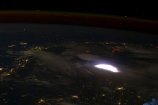 Red Sprite Seen from the International Space Station