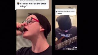 Zach MacLachlan covering Blink-182 in the style of Korn on TikTok