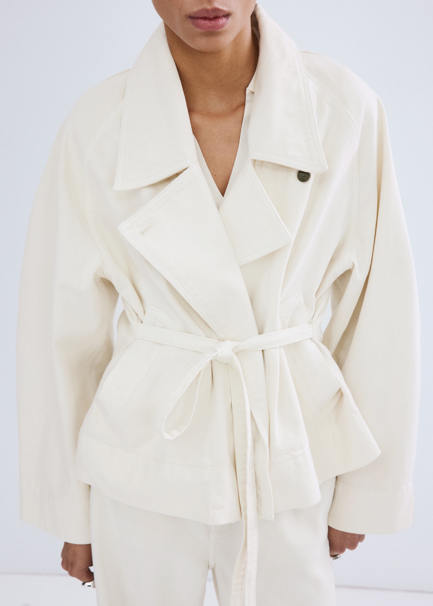 Cotton Trench With Maxi Lapels and Belt - Women | Mango United Kingdom
