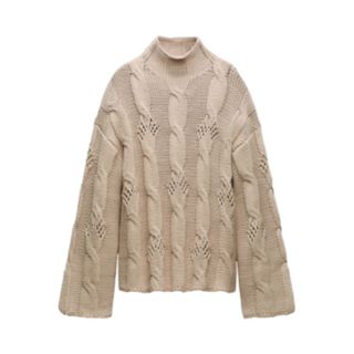 zara cream textured knit sweater