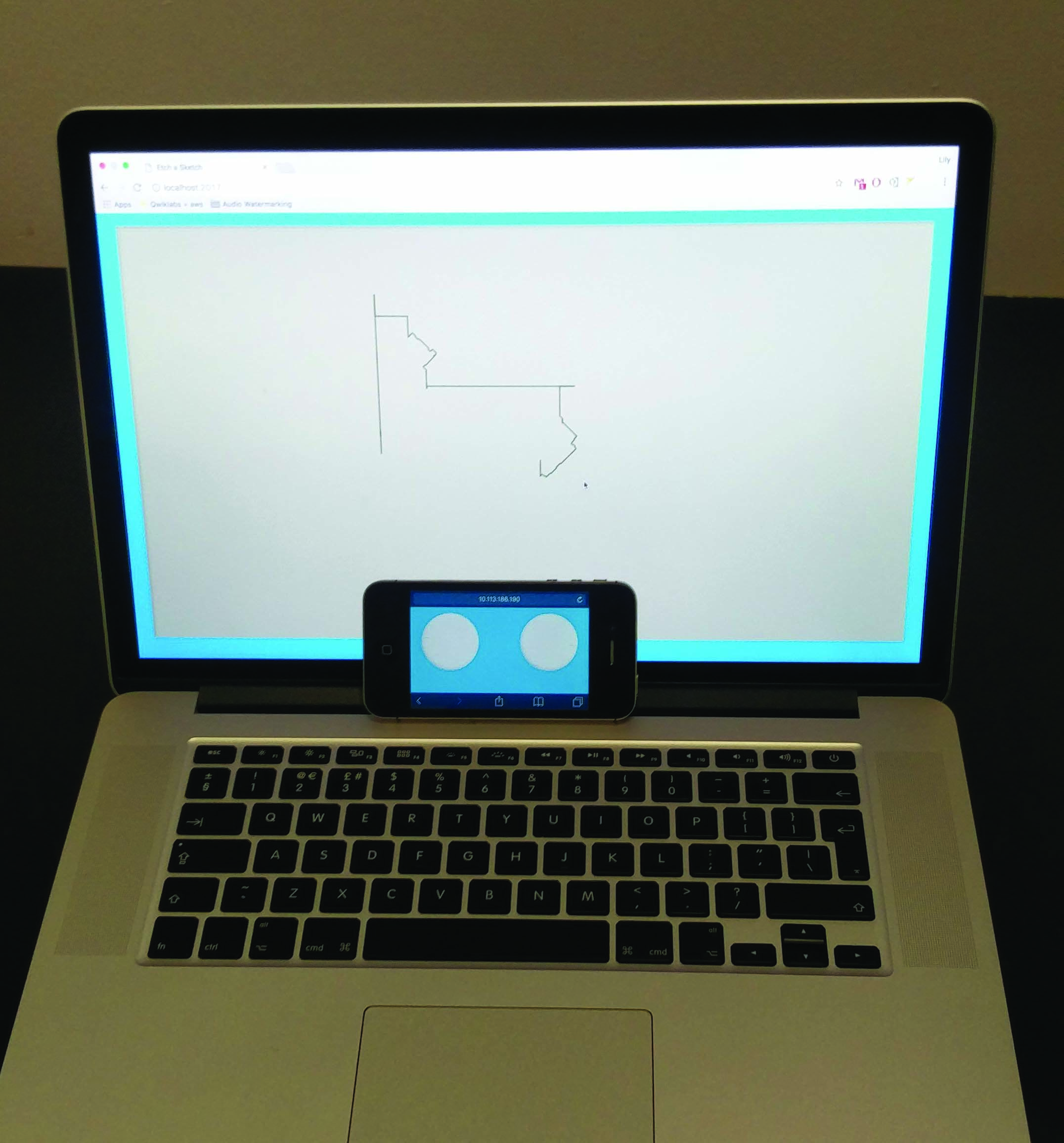 From phone to computer, remotely drawing through sockets