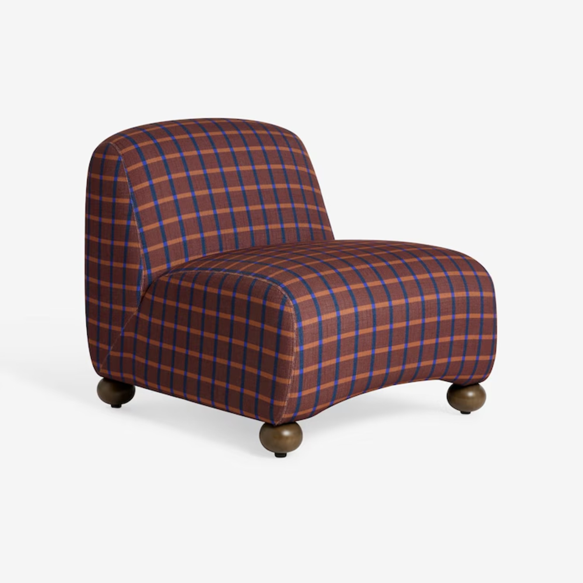 MADE Elwen Accent Chair in Cale Check Rust Brown