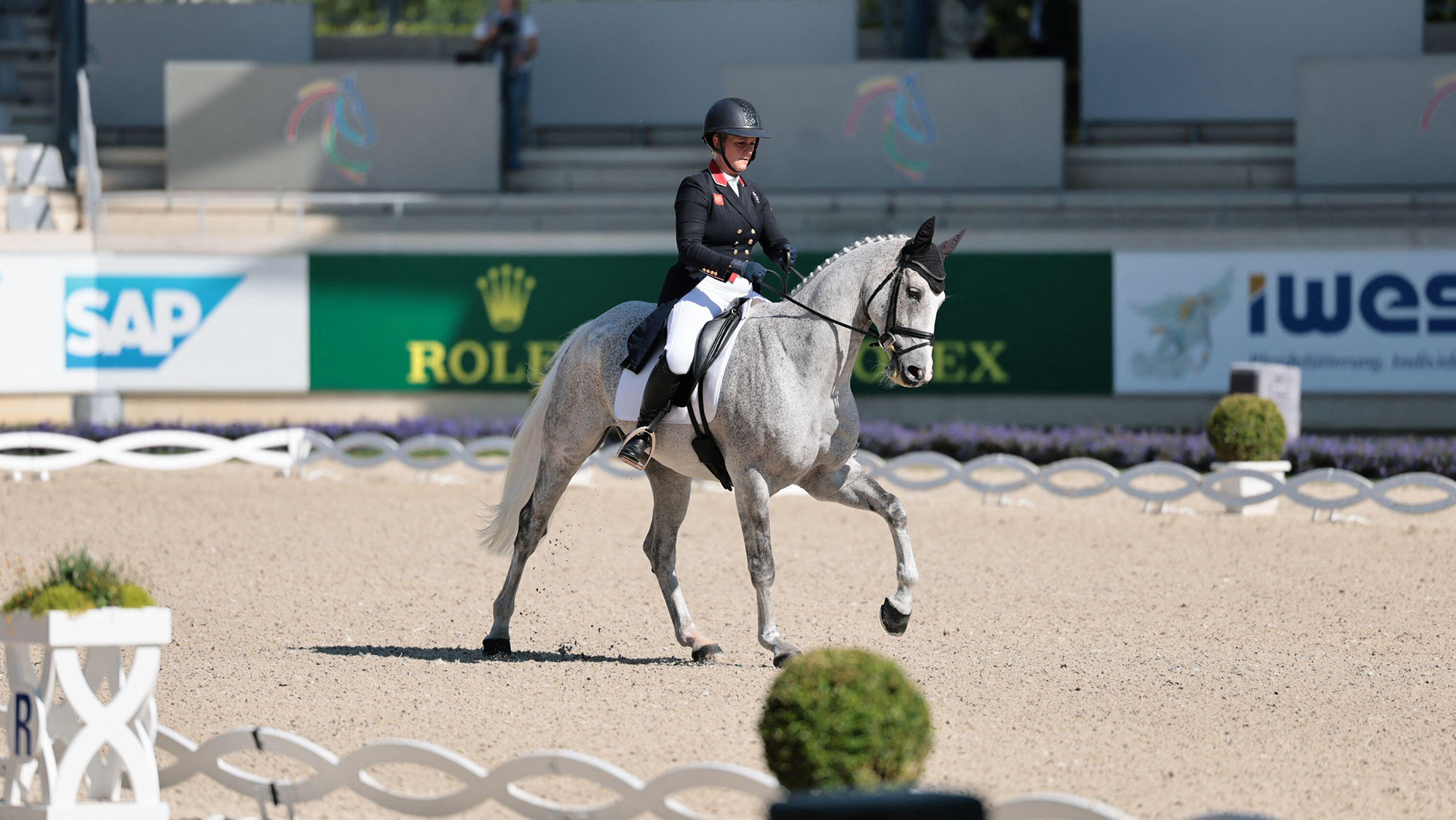 Gemma Stevens and Flash Cooley in the dressage at Aachen 2025