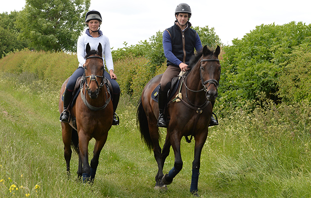 Ben riding Galley Light and his girlfriend Sarah Parkes riding her top horse Balladeer Durban Hills