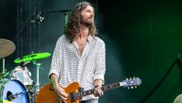 Nick Valensi of The Strokes perform at Comerica Park on August 14, 2022 in Detroit, Michigan