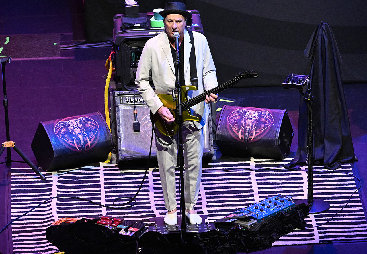 LOUISVILLE, KENTUCKY - DECEMBER 10: Adrian Belew of the super-group BEAT performs the music of King Crimson at The Brown Theatre on December 10, 2024 in Louisville, Kentucky. (Photo by Stephen J. Cohen/Getty Images)