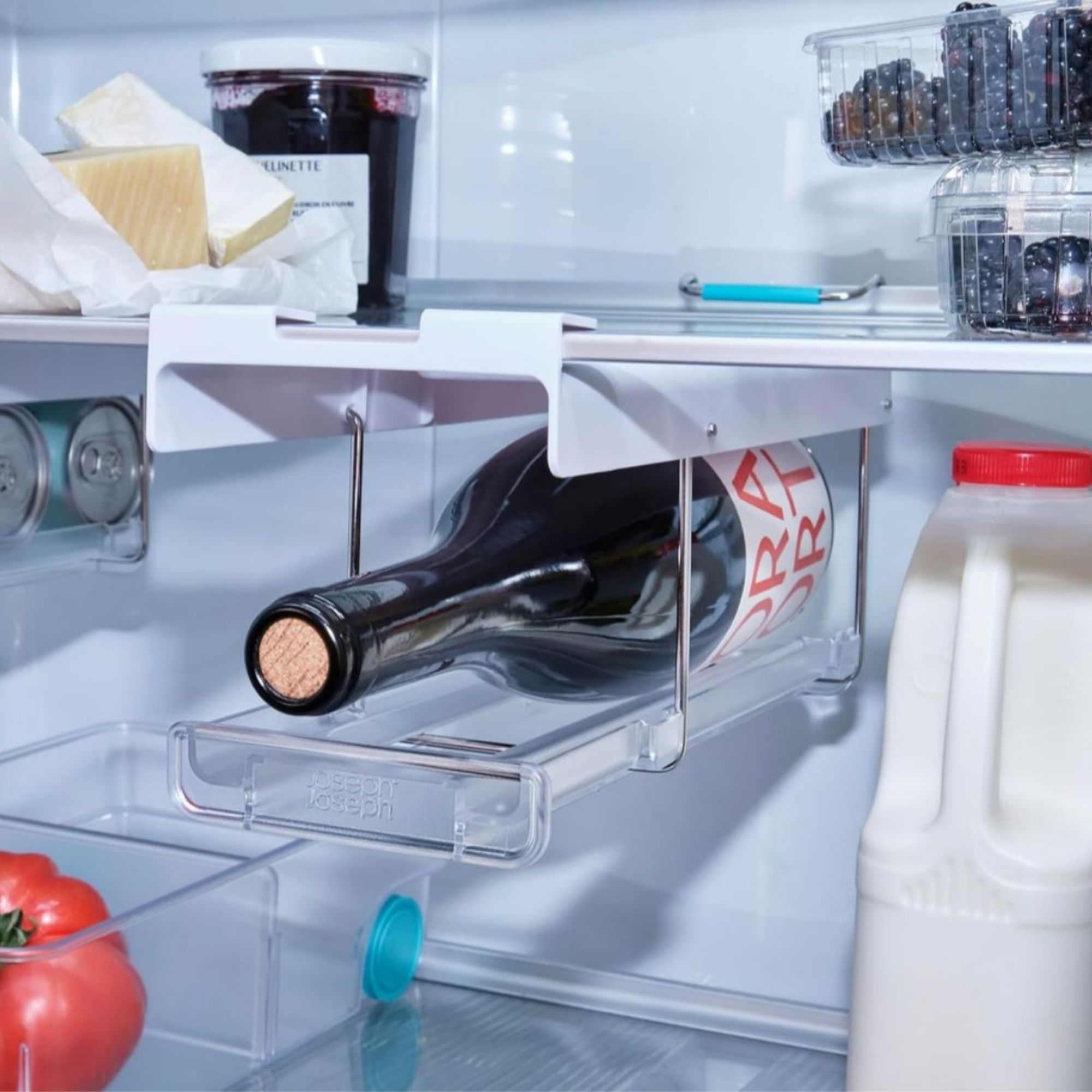 Joseph Joseph, Joseph Joseph FridgeStore Foldable Under-Shelf Bottle &amp;amp; Wine Holder