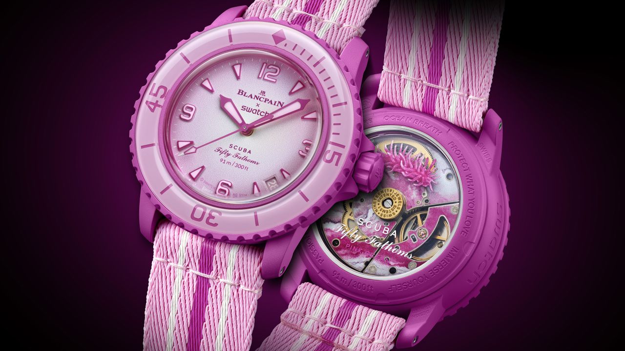 Swatch x Blancpain Fifty Fathoms &#039;Pink Ocean&#039;