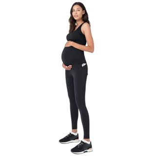 Seraphine Black Sporty Support Maternity Leggings