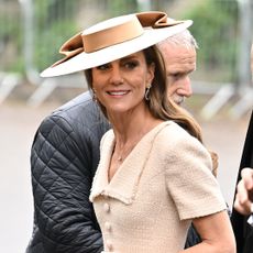 Catherine, Princess of Wales and Prince William, Prince of Wales arrive for the Royal wedding of Peter Phillips and Harriet Sperling at All Saints Church on June 06, 2026 in Kemble, England