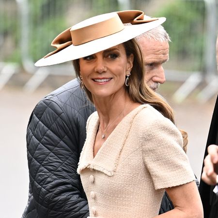 Catherine, Princess of Wales and Prince William, Prince of Wales arrive for the Royal wedding of Peter Phillips and Harriet Sperling at All Saints Church on June 06, 2026 in Kemble, England
