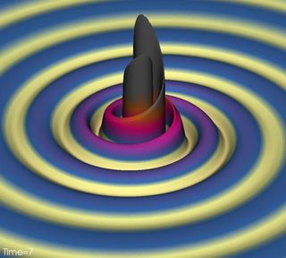 Gravitational waves, growing in intensity as two black holes get closer and closer to each other before merging, were simulated on the supercomputer at Rochester Institute of Technology.