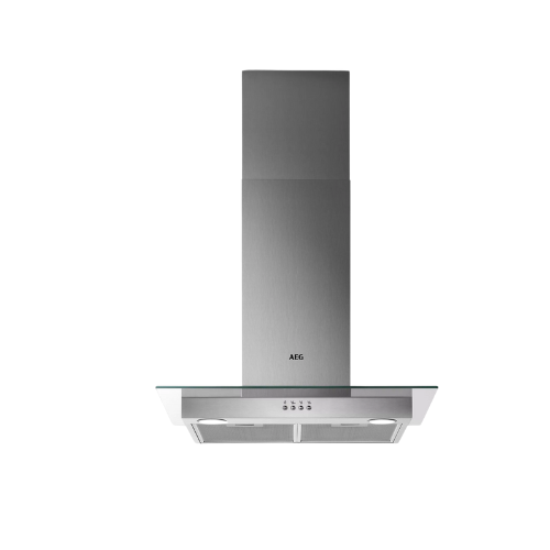 Aeg Dtb3654m 60cm Chimney Cooker Hood, Stainless Steel/glass