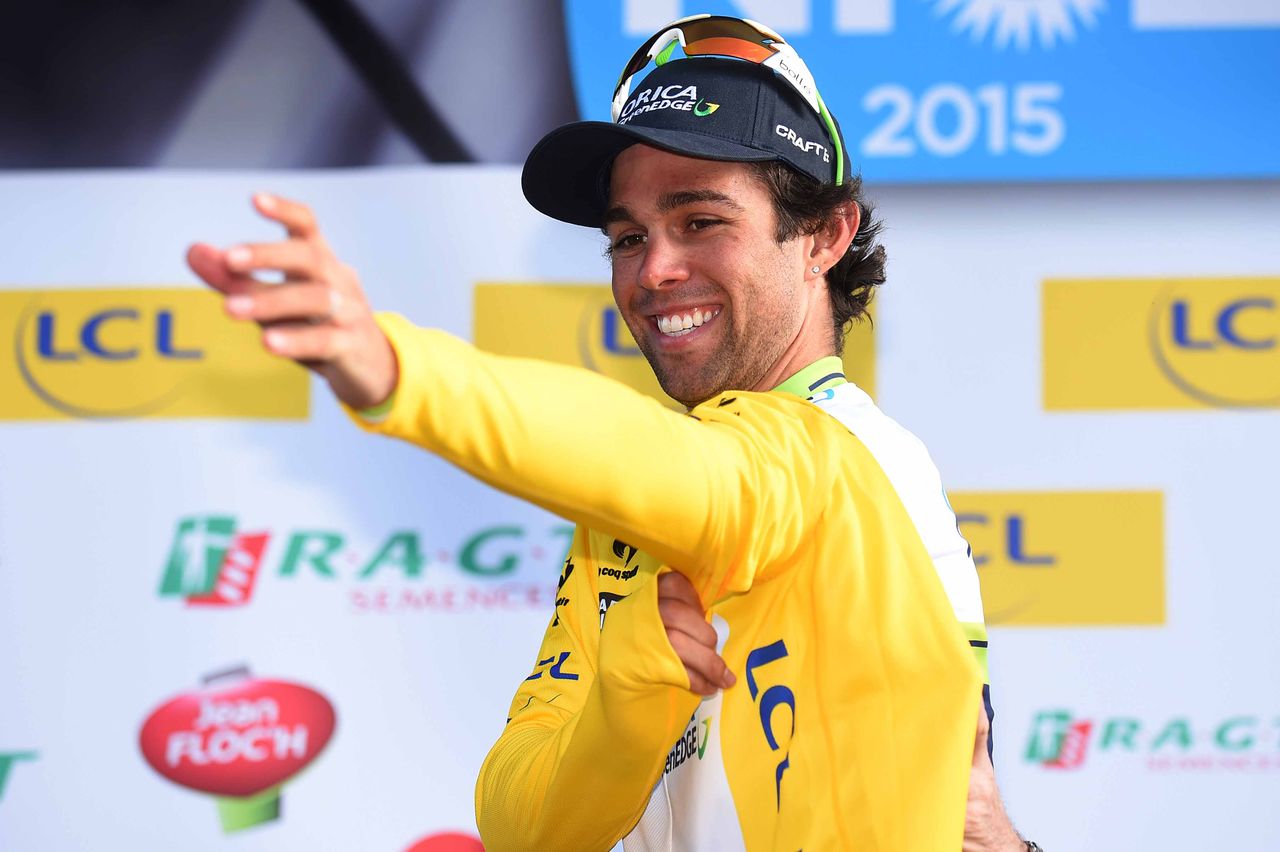First race of 2015 and first leaders jersey of the season as well for Michael Matthews (Orica-GreenEdge)