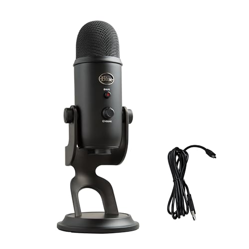Logitech Creators Blue Yeti Usb Microphone for Pc, Mac, Gaming, Recording, Streaming, Podcasting, Studio and Computer Condenser Mic With Blue Vo!ce Effects, 4 Pickup Patterns, Plug and Play - Blackout