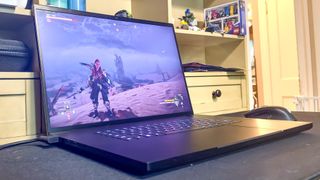 Razer Blade 18 running Horizon from the side