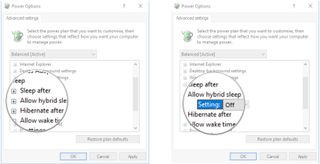 Click the + next to Allow hybrid sleep. Click Setting.