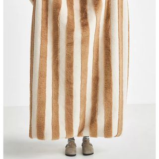 Sophie Faux Fur Striped Throw Blanket