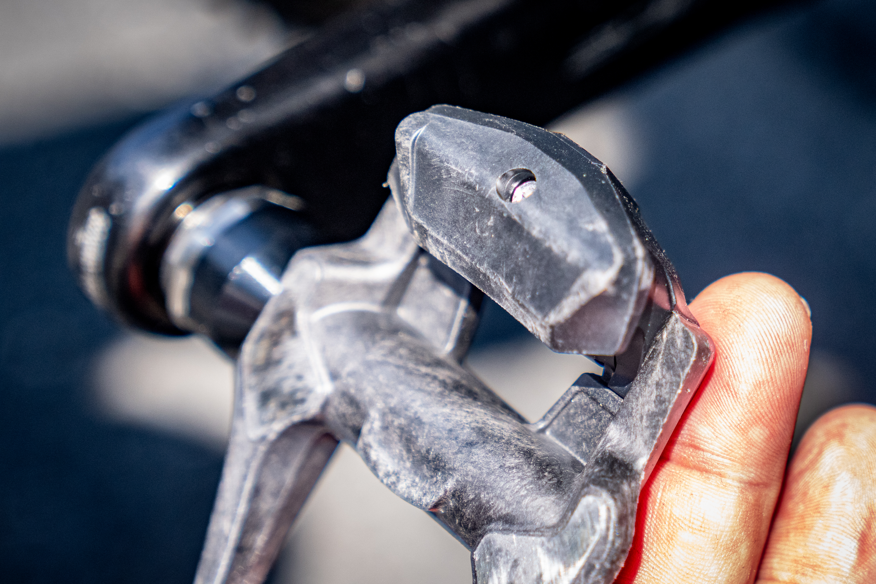 Close up of Shimano prototype pedals at the Tour de France Femmes