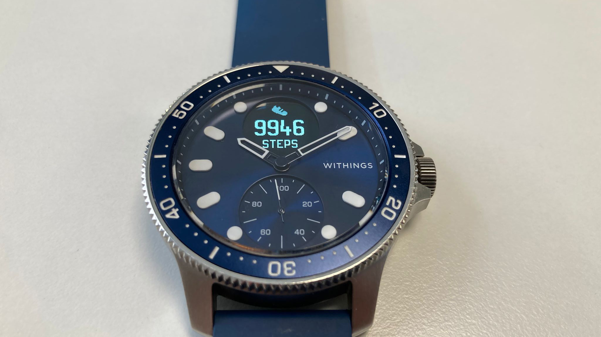 Withings ScanWatch Horizon laid down on table