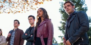 Brandon Flynn, Dylan Minnette, Alisha Boe and Christian Navarro in 13 Reasons Why