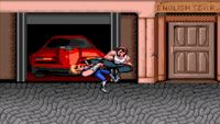 Billy gets kung fu kicked in Double Dragon.