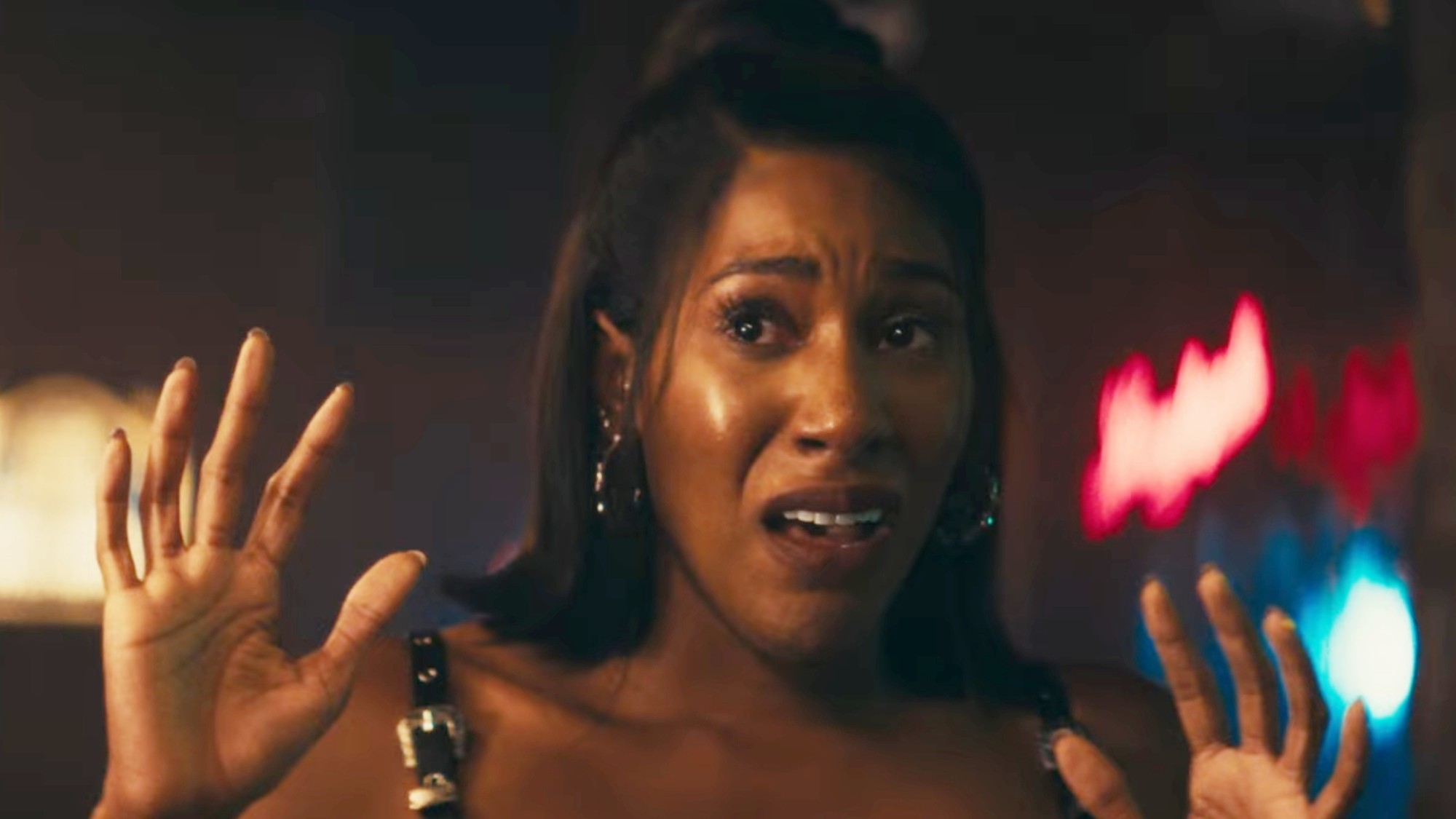 Diarra Kilpatrick with hands up in Diarra from Detroit.