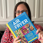 Sam Milner, Air Fryer Chef, with her best-selling cookbook