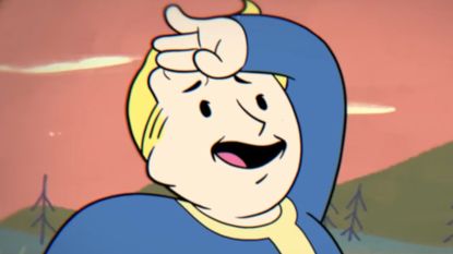 Fallout mascot character sighs with exhaustion