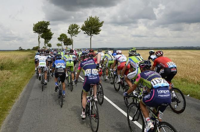 The peloton during stage 4 of the Tour de France
