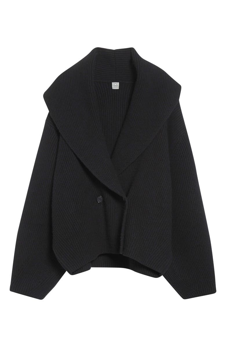 Shawl Collar Wool Rib Cardigan