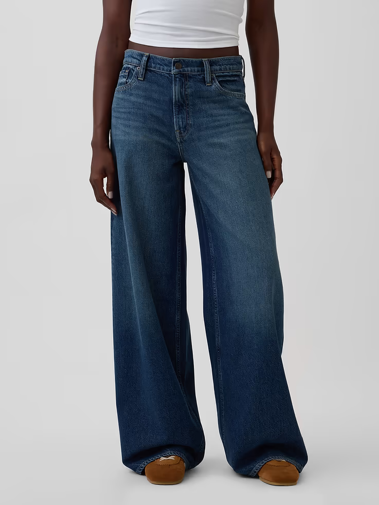 Gap, Mid Rise Ultrasoft Buckle Baggy Jeans