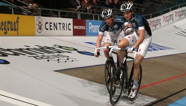Iljo Keisse is thrown in by partner Niki Terpstra