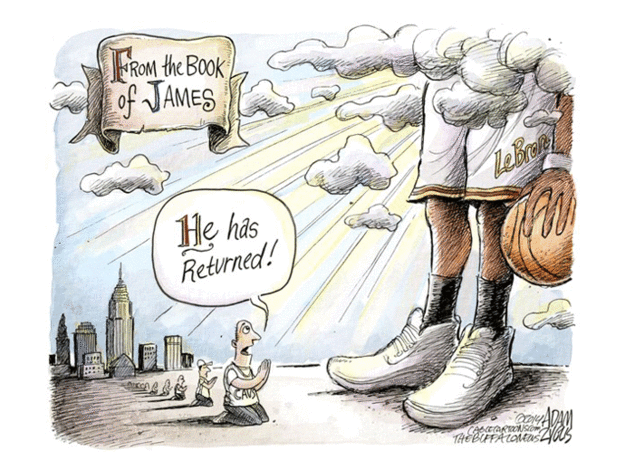Editorial cartoon sports LeBron James