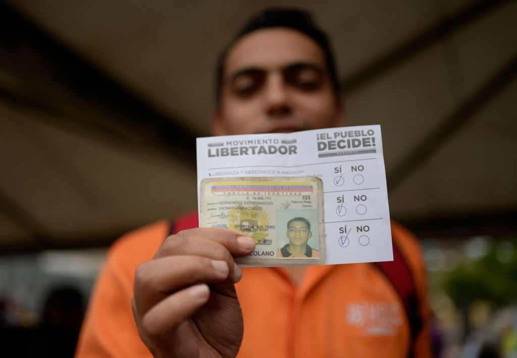 A voter in Venezuela&amp;#039;s protest election