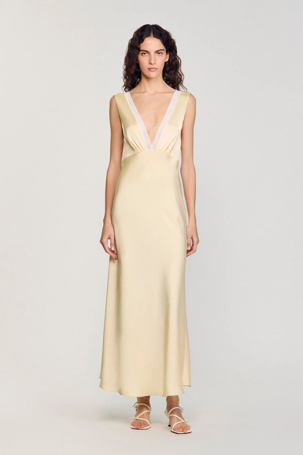 Sandro Satin-effect Maxi Dress