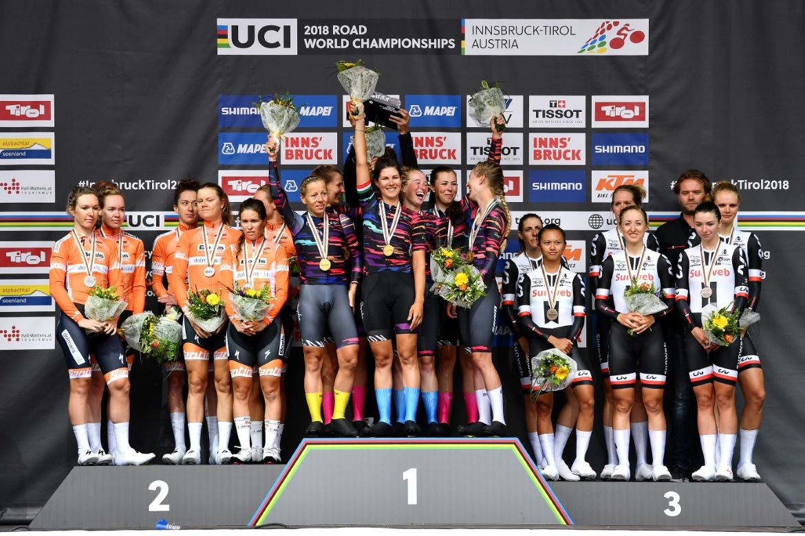 Canyon-SRAM beat Boels Dolmans and Sunweb to win the Worlds team time trial.