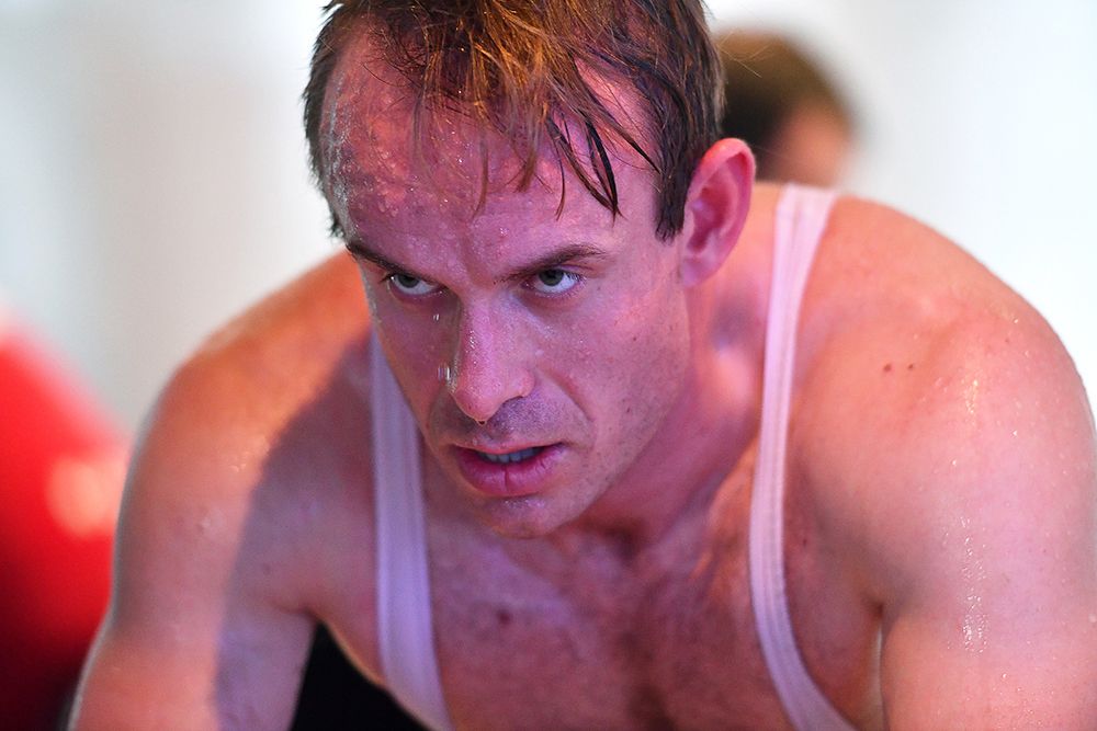 Alexander Kristoff works up a sweat