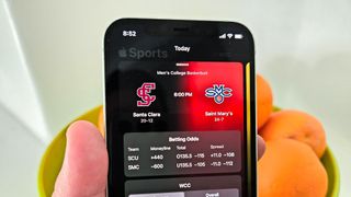 betting odds on display in apple sports app