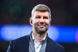 TV Expert Thomas Hitzlsperger prior to the UEFA Nations League League A Group 3 match between England and Germany at Wembley Stadium on September 26, 2022 in London, England.