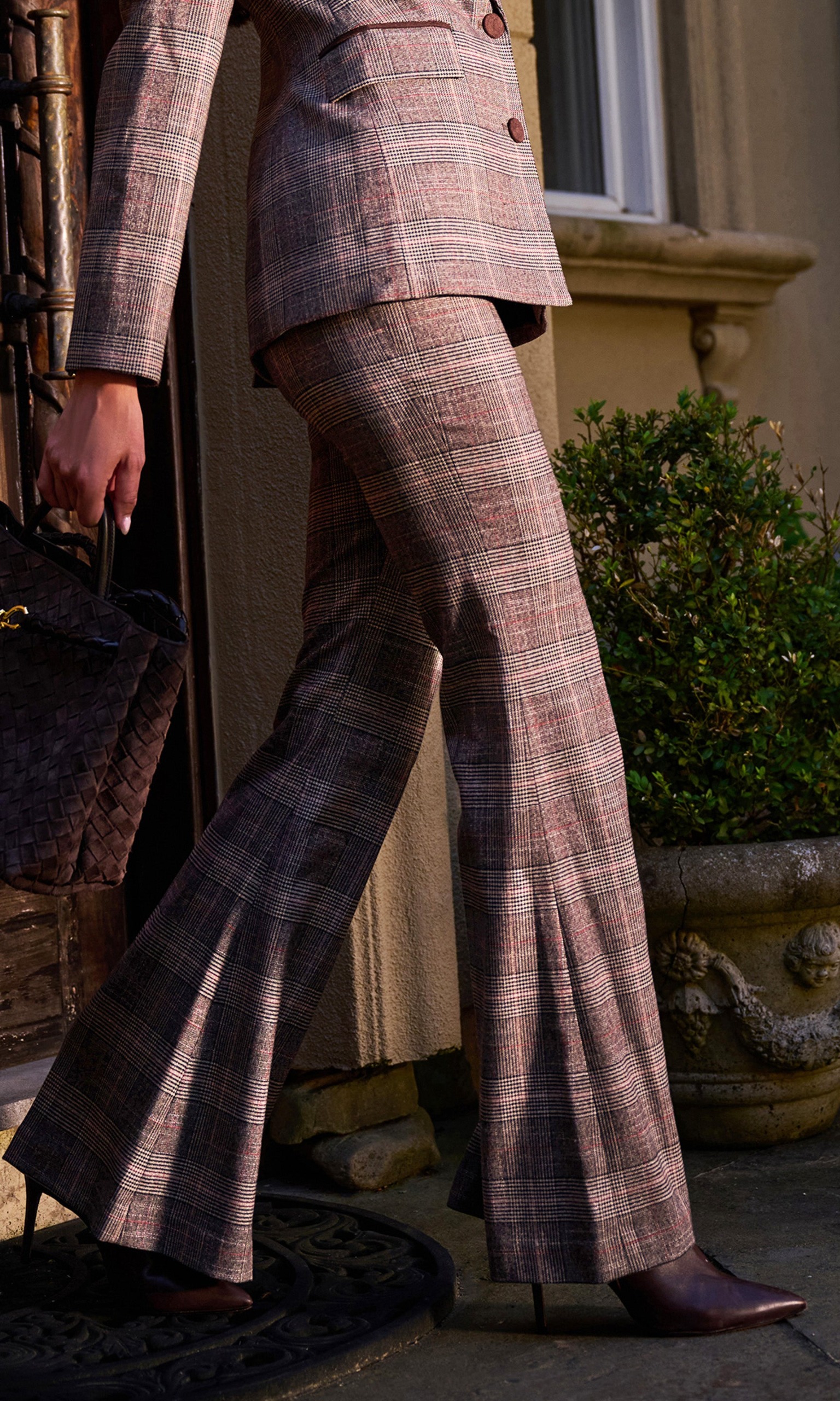 Elise Glen Plaid Suiting Pants - 00 / Brown Plaid