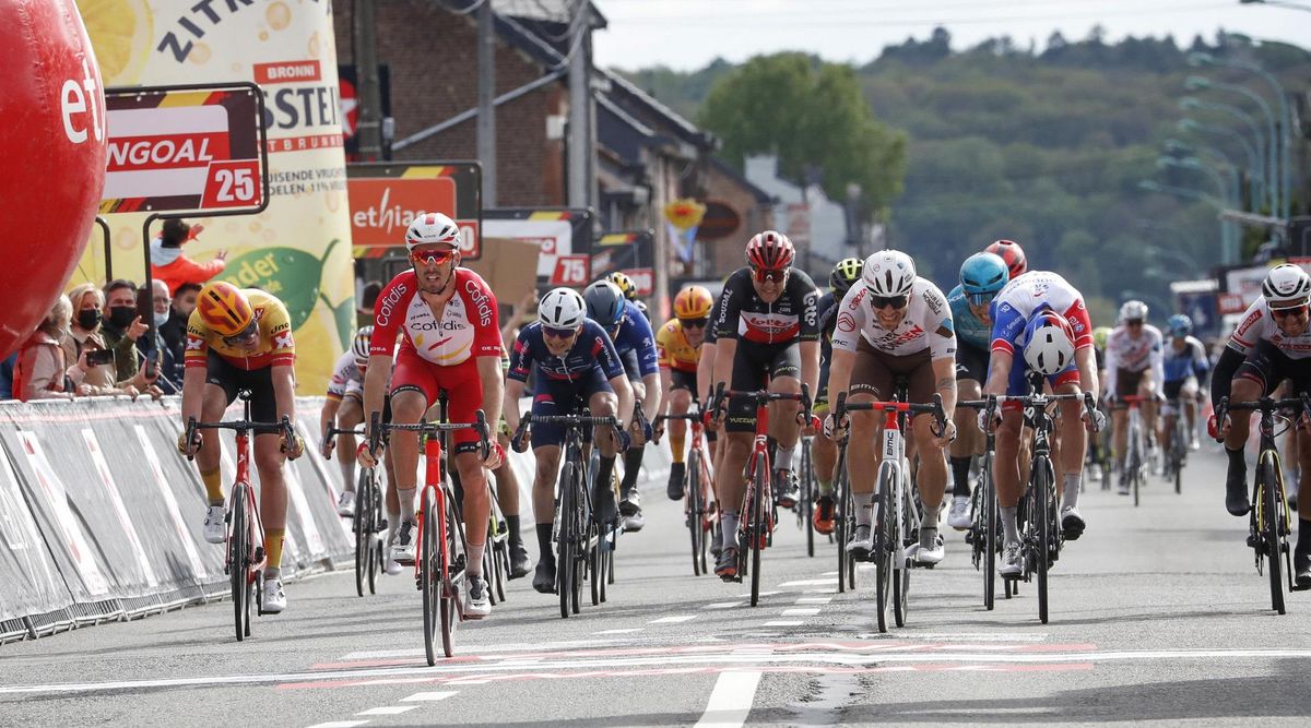 Circuit de Wallonie 2021 55th Edition Charleroi Charleroi 1942 km 1352021 Christophe Laporte FRA Team Cofidis Marc Sarreau FRA AG2R Citroen Team photo Tim van WichelenCVBettiniPhoto2021